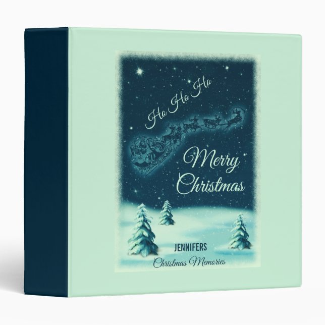 Santa and his Reindeers Christmas Night Sky Binder (Front/Spine)