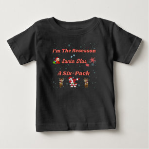Santa and His Six-Pack Buddies Baby T-Shirt