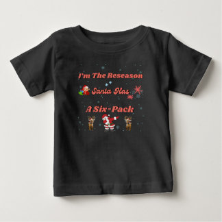 Santa and His Six-Pack Buddies Baby T-Shirt
