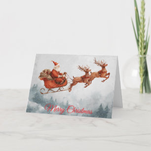 Santa and his Sleigh Holiday Card