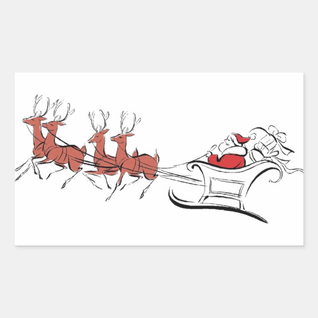 Santa and his Sleigh Sticker (Front)