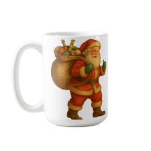 Santa and Holly Merry Christmas Mug