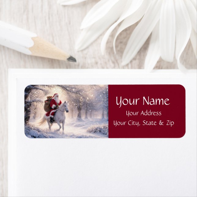 Santa and Horse Christmas Return Address (Insitu)
