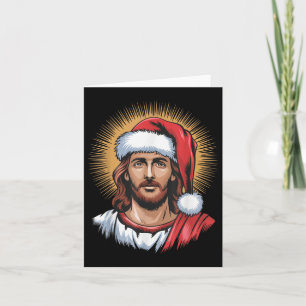 Santa And Jesus We Saw That Merry Christmas Funny Card