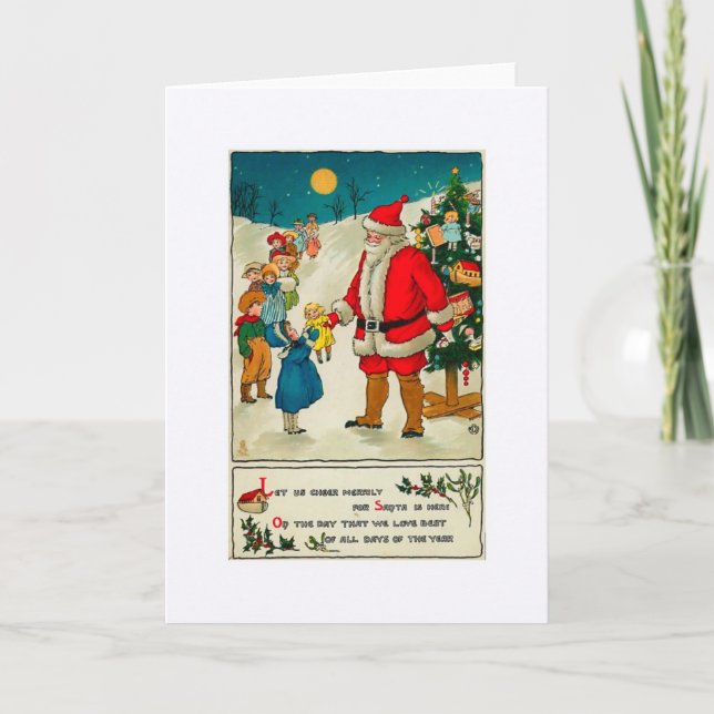 Santa and Kids-Christmas Cards (Front)