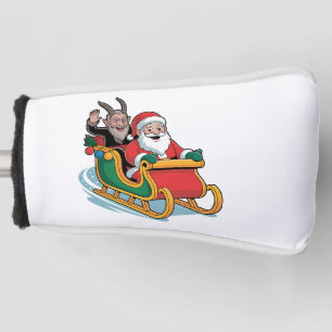 Santa and Krampus Evil Dark Christmas Horror Xmas Golf Head Cover