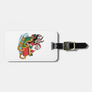 Santa and Krampus Evil Dark Christmas Horror Xmas  Luggage Tag