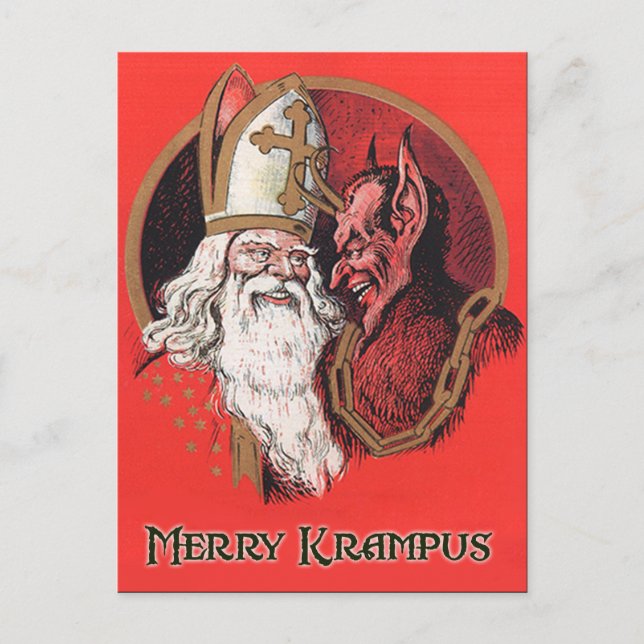 Santa and Krampus Postcard (Front)