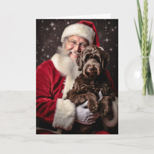 Santa and Labradoodle Holiday Card