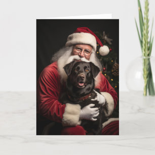 Santa and Labrador Holiday Card