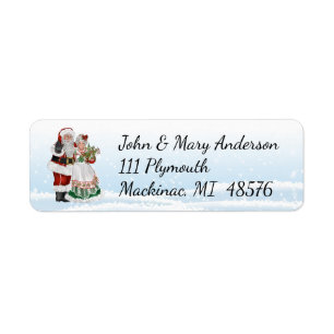 Santa and Mrs. Claus Address Label