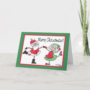 Santa and Mrs. Claus Dance Holiday Card