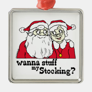 Santa and Mrs Claus Metal Ornament