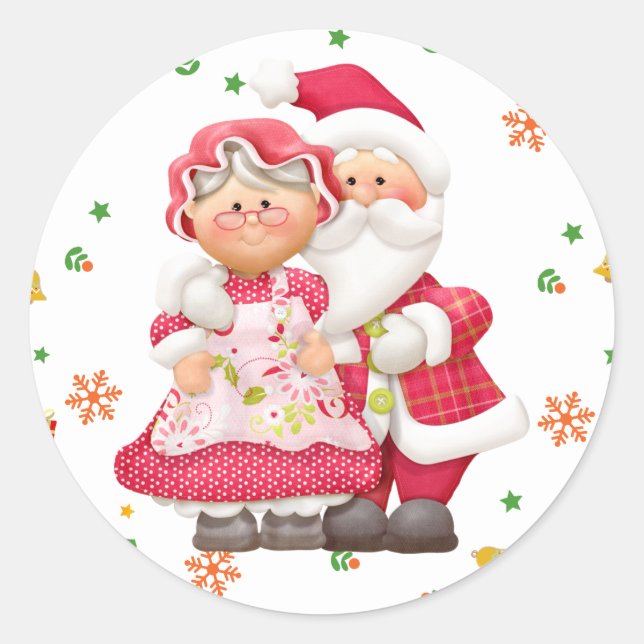 Santa and Mrs. Claus Sticker (Front)