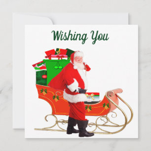 Santa And Packed Sleigh Card