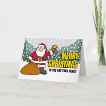 Santa and Presents Card
