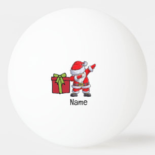 Santa and red gift box ping pong ball