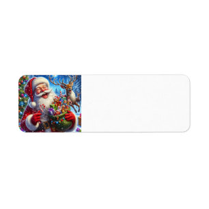 Santa and reindeer address label