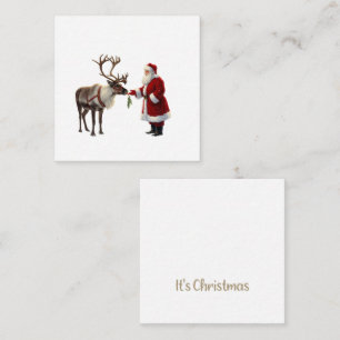 Santa And Reindeer Card