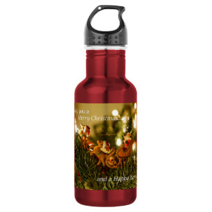 Santa and Reindeer Christmas 532 Ml Water Bottle