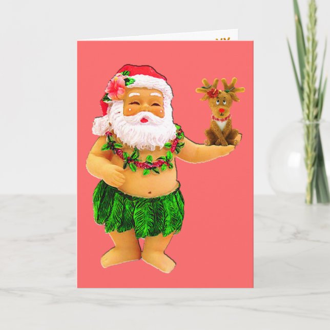 santa and reindeer holiday card (Front)