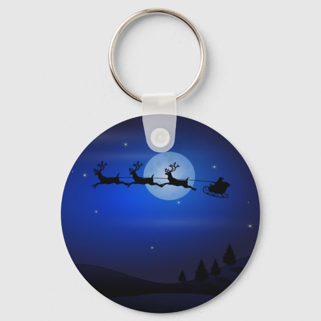 Santa and Reindeer Keychain (Front)