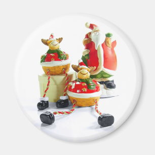 Santa and Reindeer Magnet