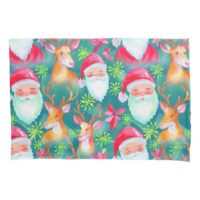 Santa and reindeer pillowcase (Front)
