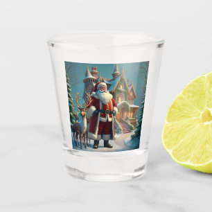 Santa and Reindeer Shot Glass