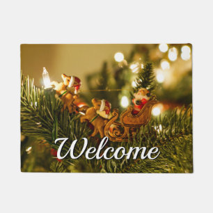Santa And Reindeer Welcome Doormat