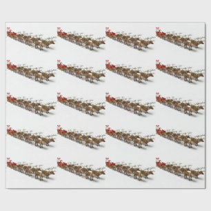 Santa and Reindeer Wrapping Paper