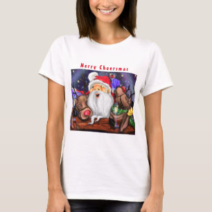 Santa and Reindeers Christmas Funny Party - Cheers T-Shirt