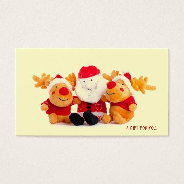 Santa And Reindeers Gift cards (Front)