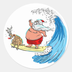 saNtA aNd RuDoLf Classic Round Sticker