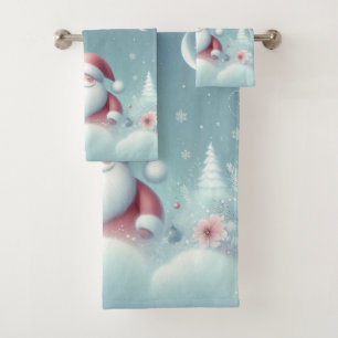 Santa and Rudolph Bath Towel Set