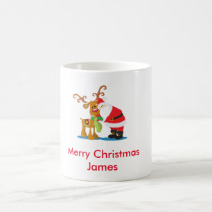 Santa and Rudolph Coffee Mug