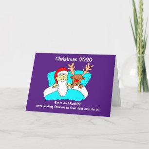 Santa and Rudolph Day Off Christmas Holiday Card