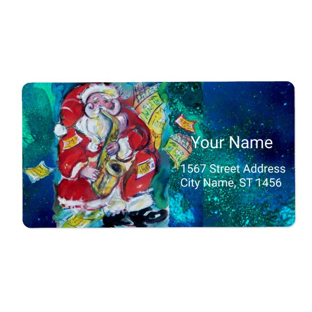 SANTA AND SAX, CHRISTMAS HOLIDAY PARTY Blue (Front)