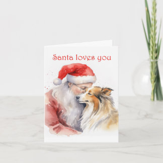 Santa and Sheltie Card