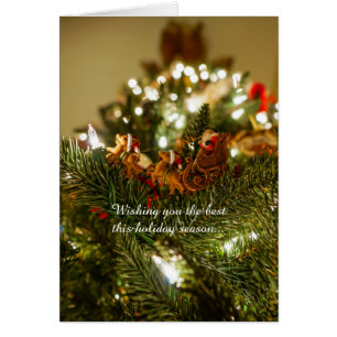 Santa And Sleigh Christmas Card