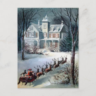 Santa and Sleigh Holiday Postcard