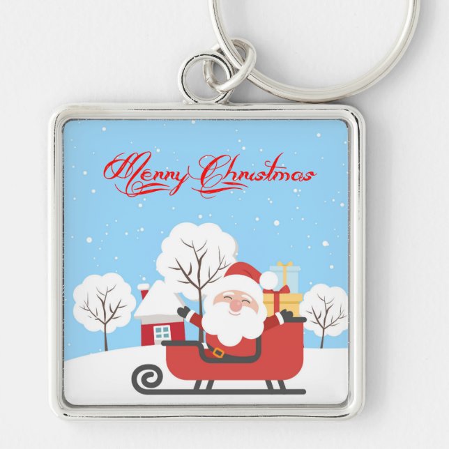 Santa and Sleigh Keychain (Front)