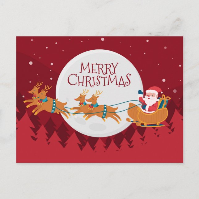 Santa and Sleigh Postcard (Front)
