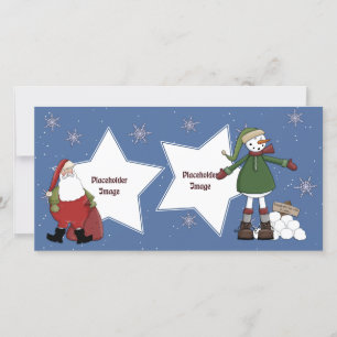 Santa and Snowman Holiday Card