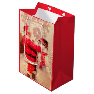 Santa and Snowman  Medium Gift Bag