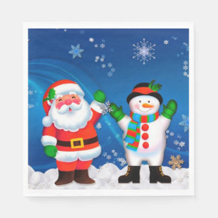 Santa and Snowman Napkin