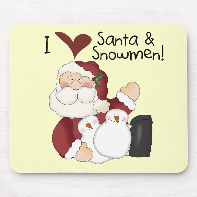 Santa and Snowmen T-shirts and Gifts Mouse Pad (Front)