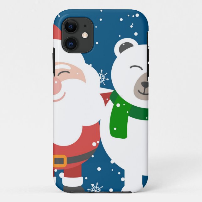 Santa and the Bear Case-Mate iPhone Case (Back)