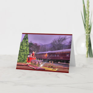 Santa and The Polar Express Holiday Card