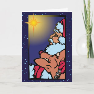Santa and the Star Holiday Card